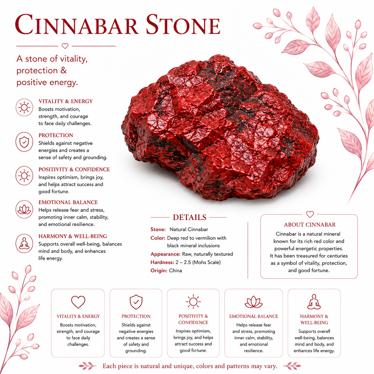 Cinnabar Bracelet ( Mantra, Buddha )