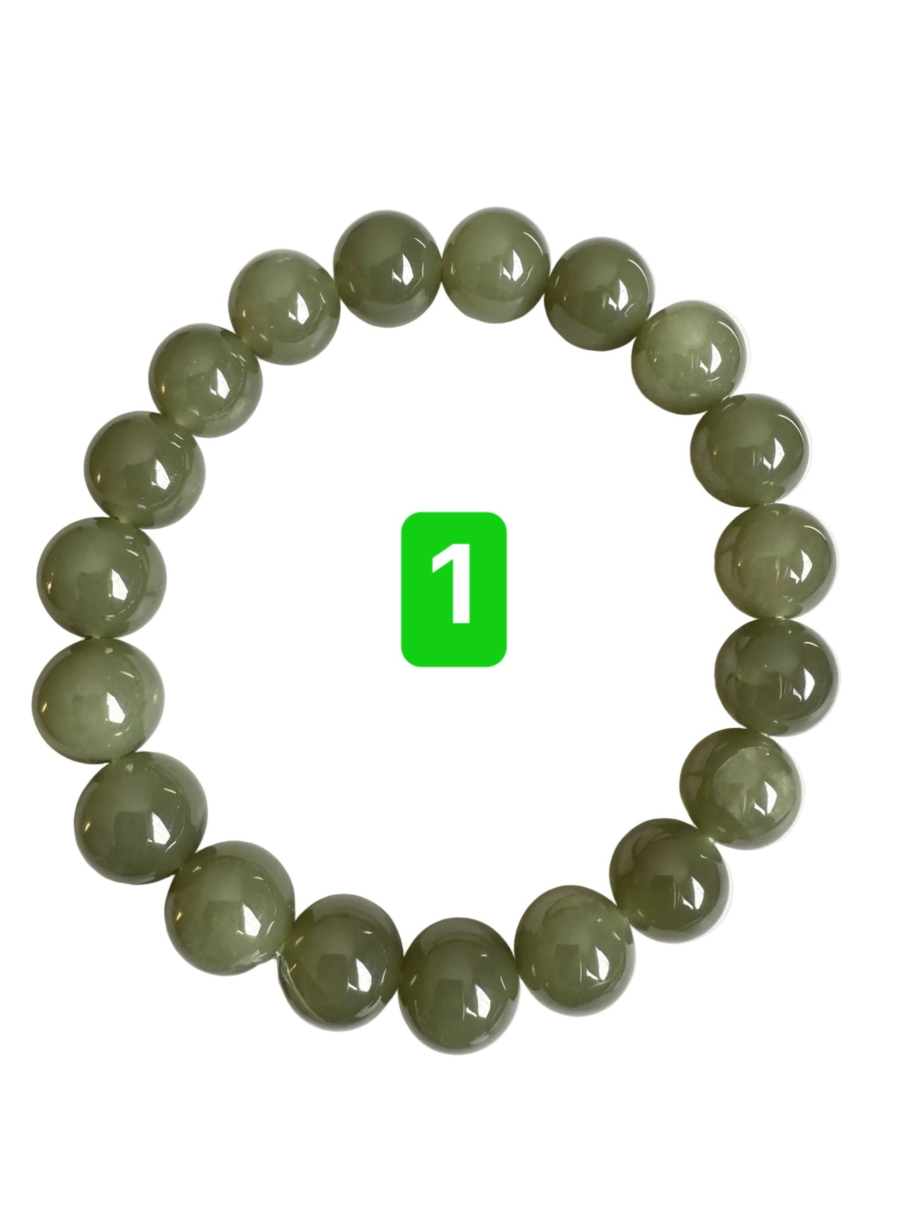 Natural Green Jade Bracelet ( 10mm )