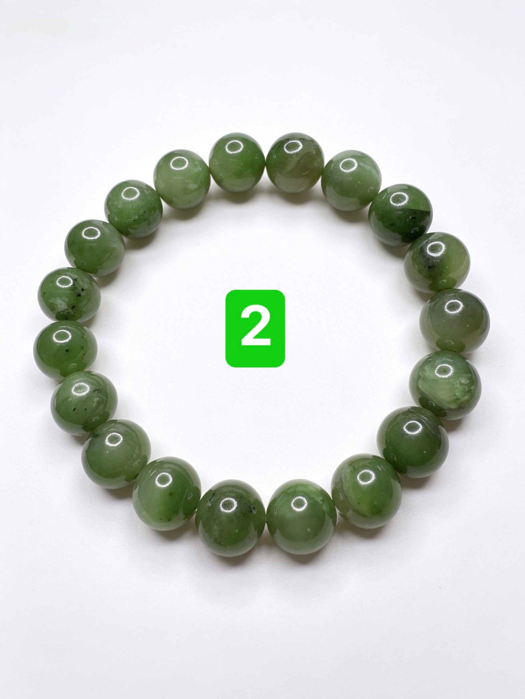 Natural Green Jade Bracelet ( 10mm )