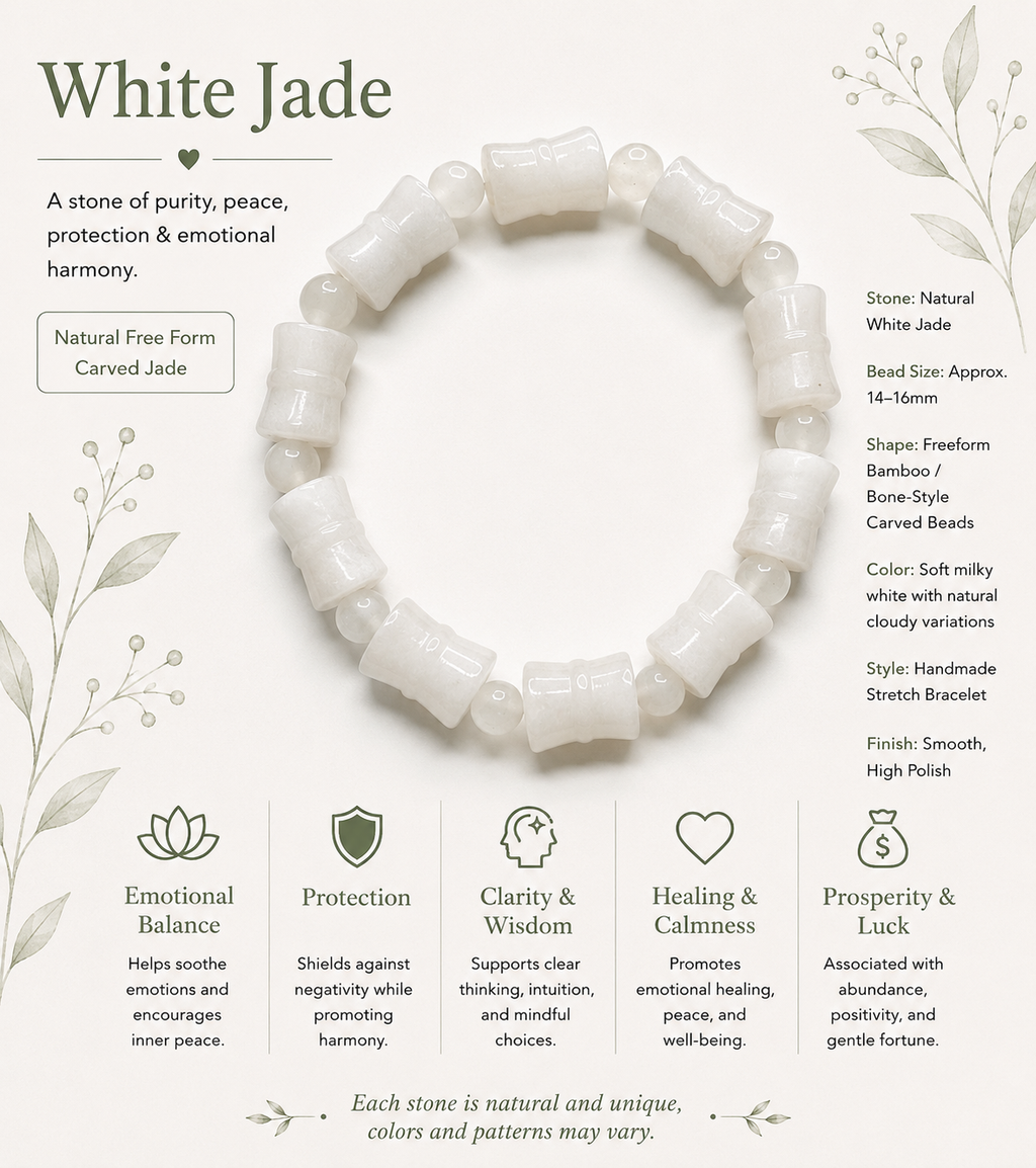 Natural White Jade Bracelet