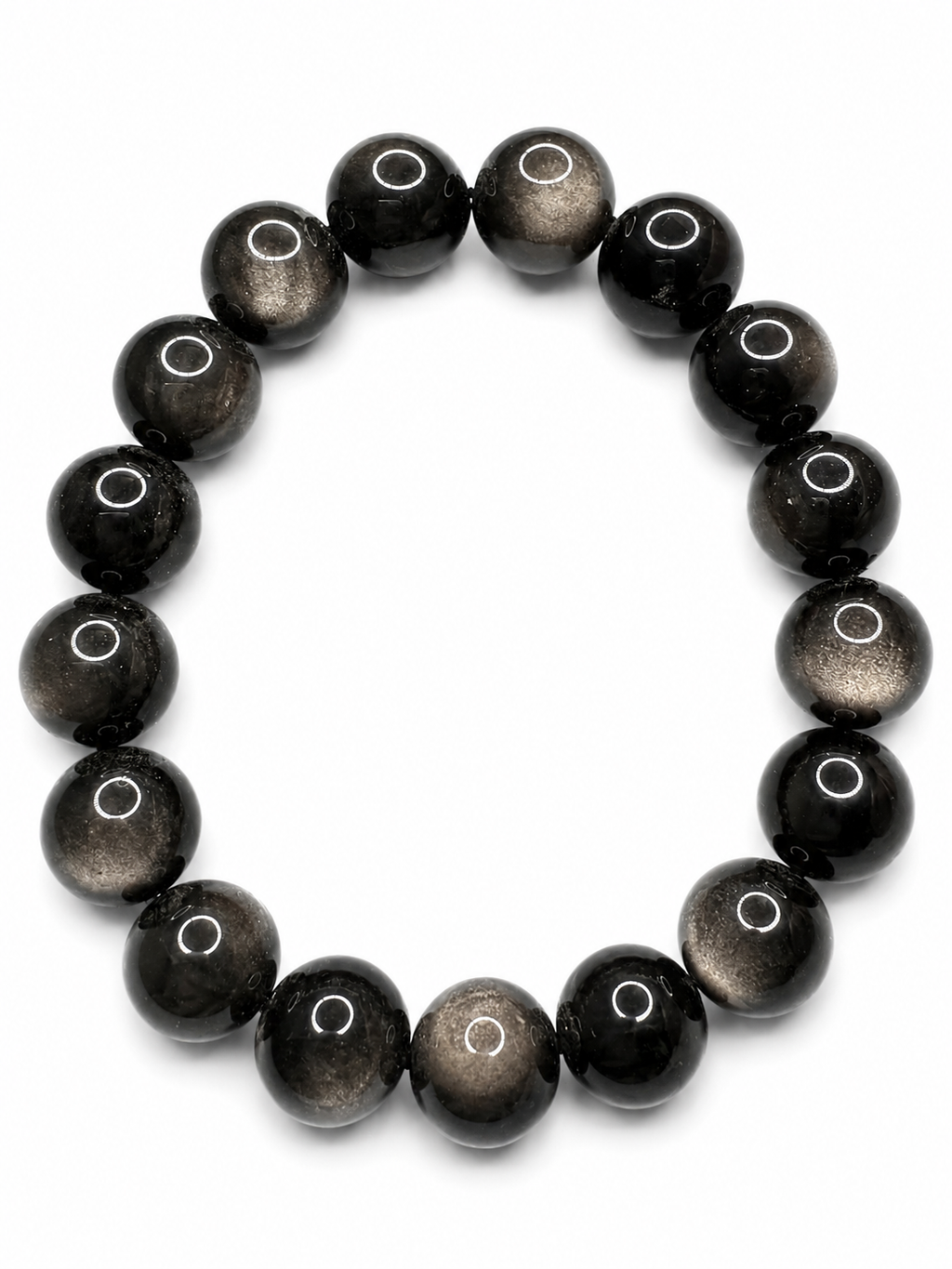 Natural Gray Obsidian Bracelet ( 12mm )