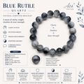 Natural Blue Rutilated Quartz ( 10mm )