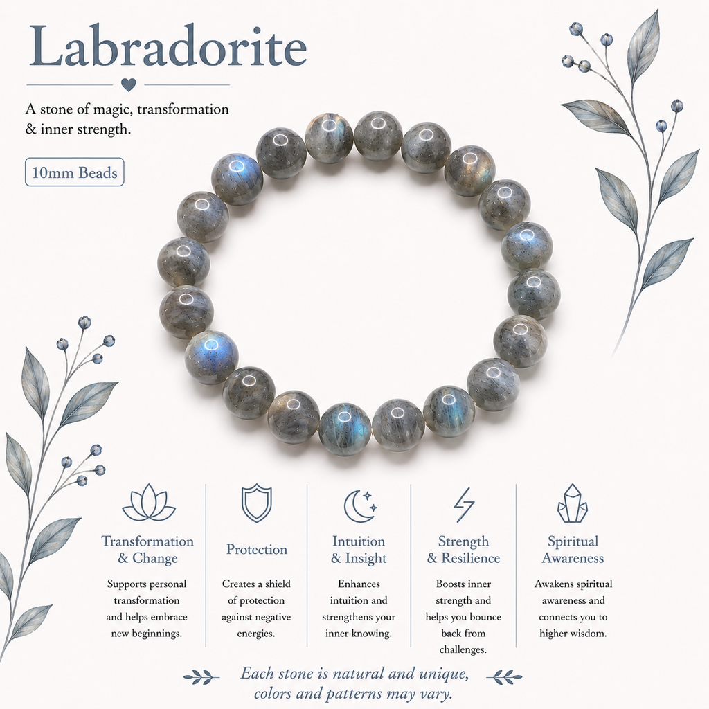 Natural Labradorite Bracelet ( 14mm )