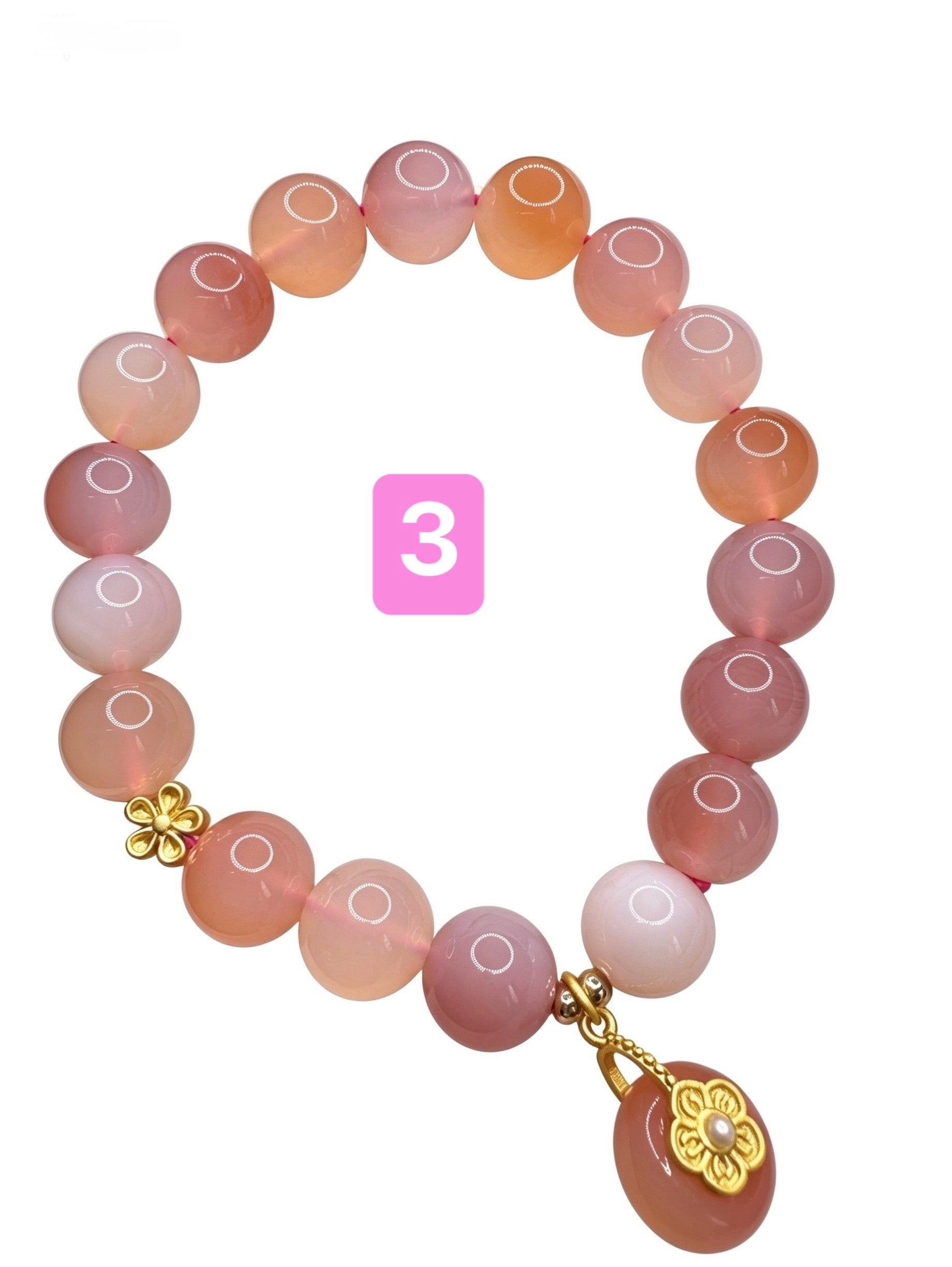 Natural Yan Yuan Agate Bracelet ( 11mm )