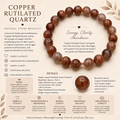 Natural Copper Rutilated Quartz Bracelet ( 8mm )