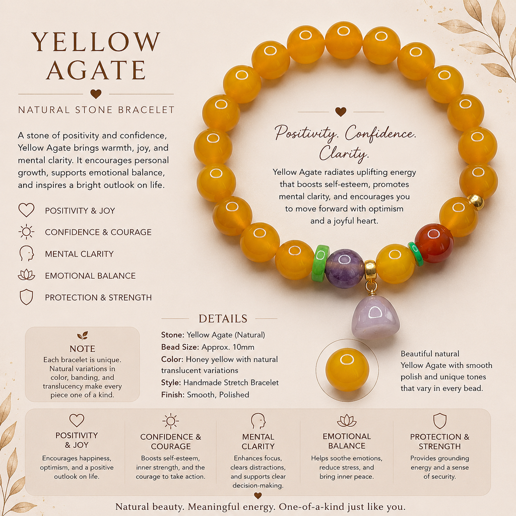 Yellow Agate Bracelet ( 10mm )