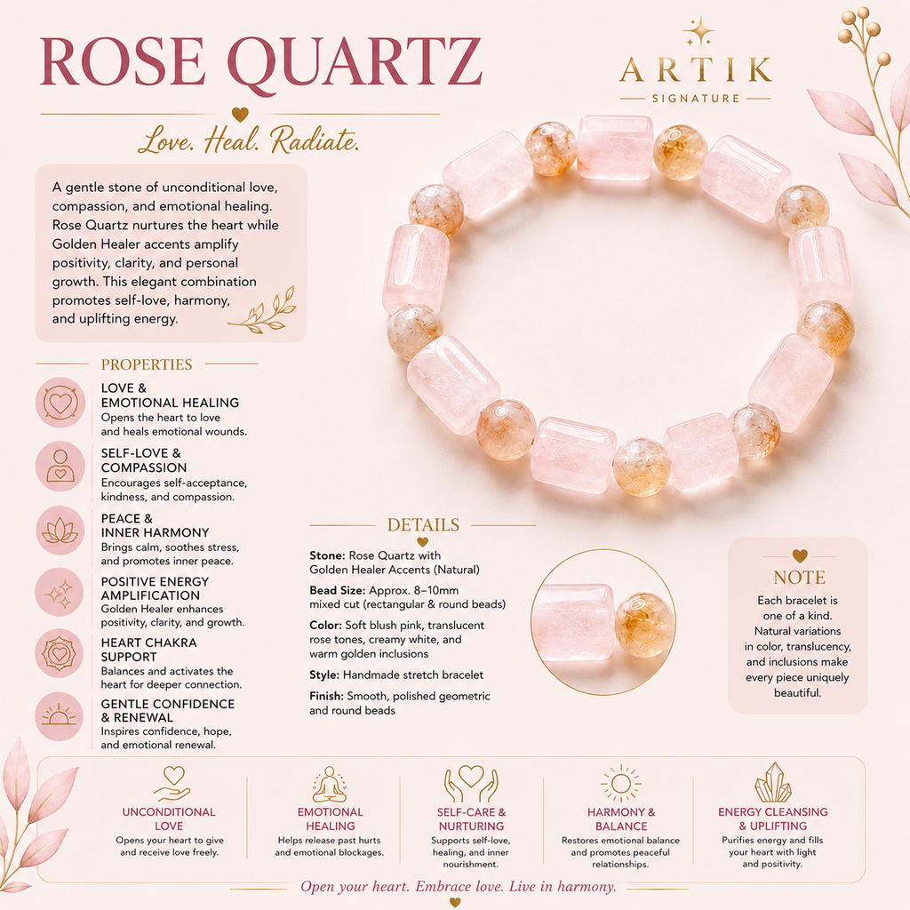 Natural Rose Quartz Bracelet