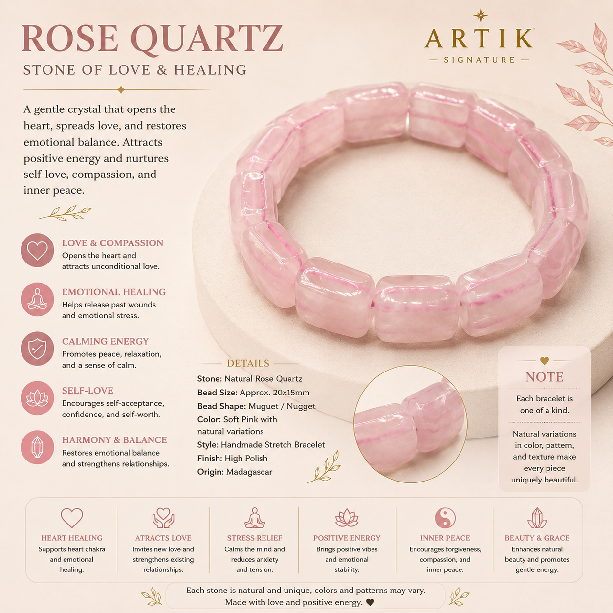 Rose Quartz Soft Bangle