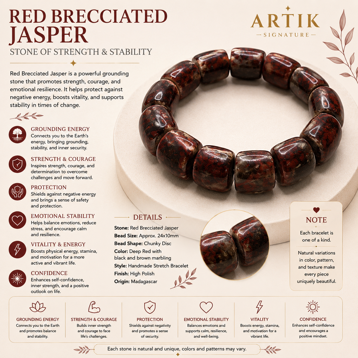 Red Brecciated Jasper Soft bangles