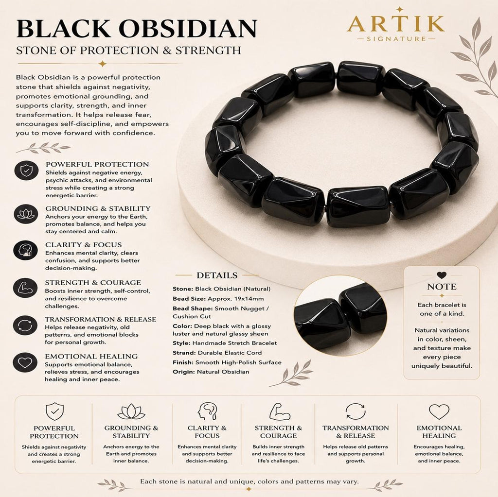 Black Obsidian Soft bangle