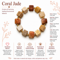 Natural Coral Jade Cube Bracelet