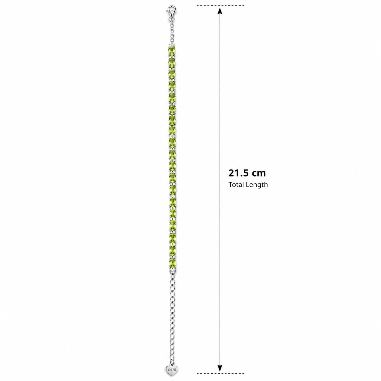 Peridot Tennis Bracelet 925 silver