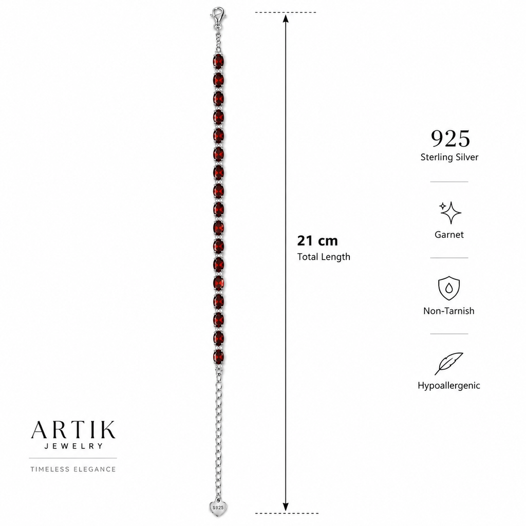 Garnet Tennis Bracelet