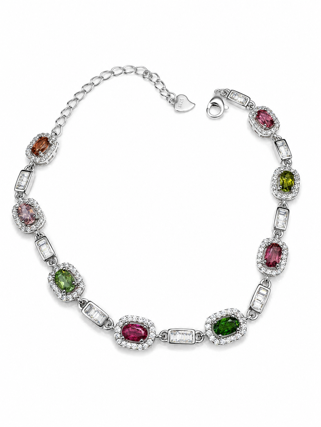 Multi-color Tourmaline Tennis Bracelet