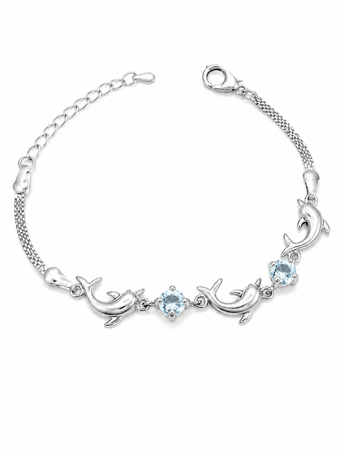 Aquamarine Dolphin Bracelet