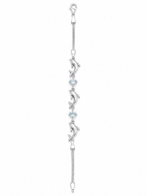 Aquamarine Dolphin Bracelet