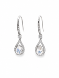 Moonstone Halo Drop Earrings