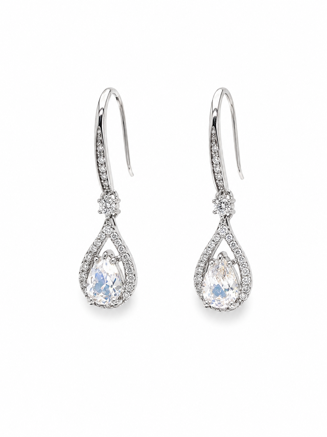 Moonstone Halo Drop Earrings