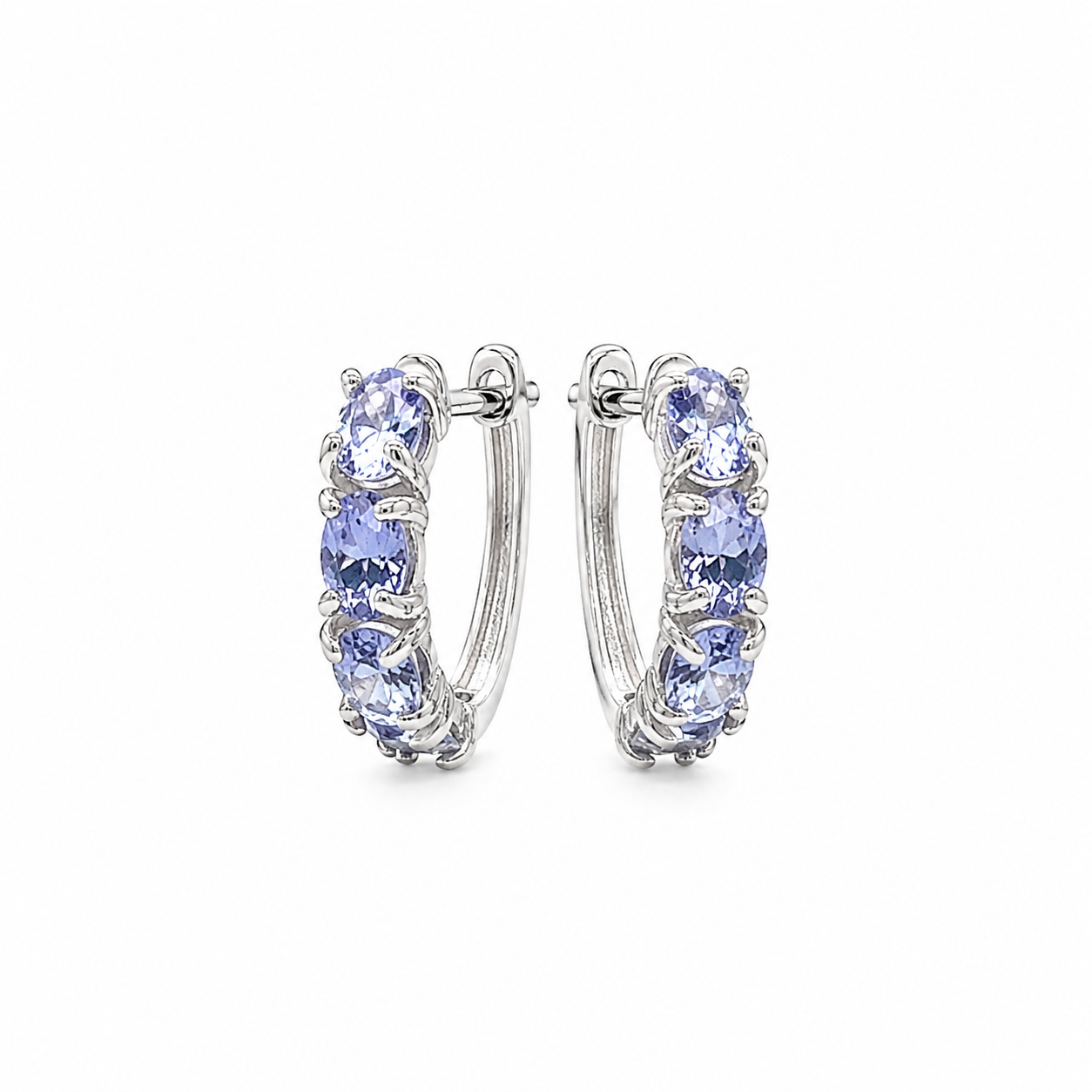 Tanzanite Hoop Earrings