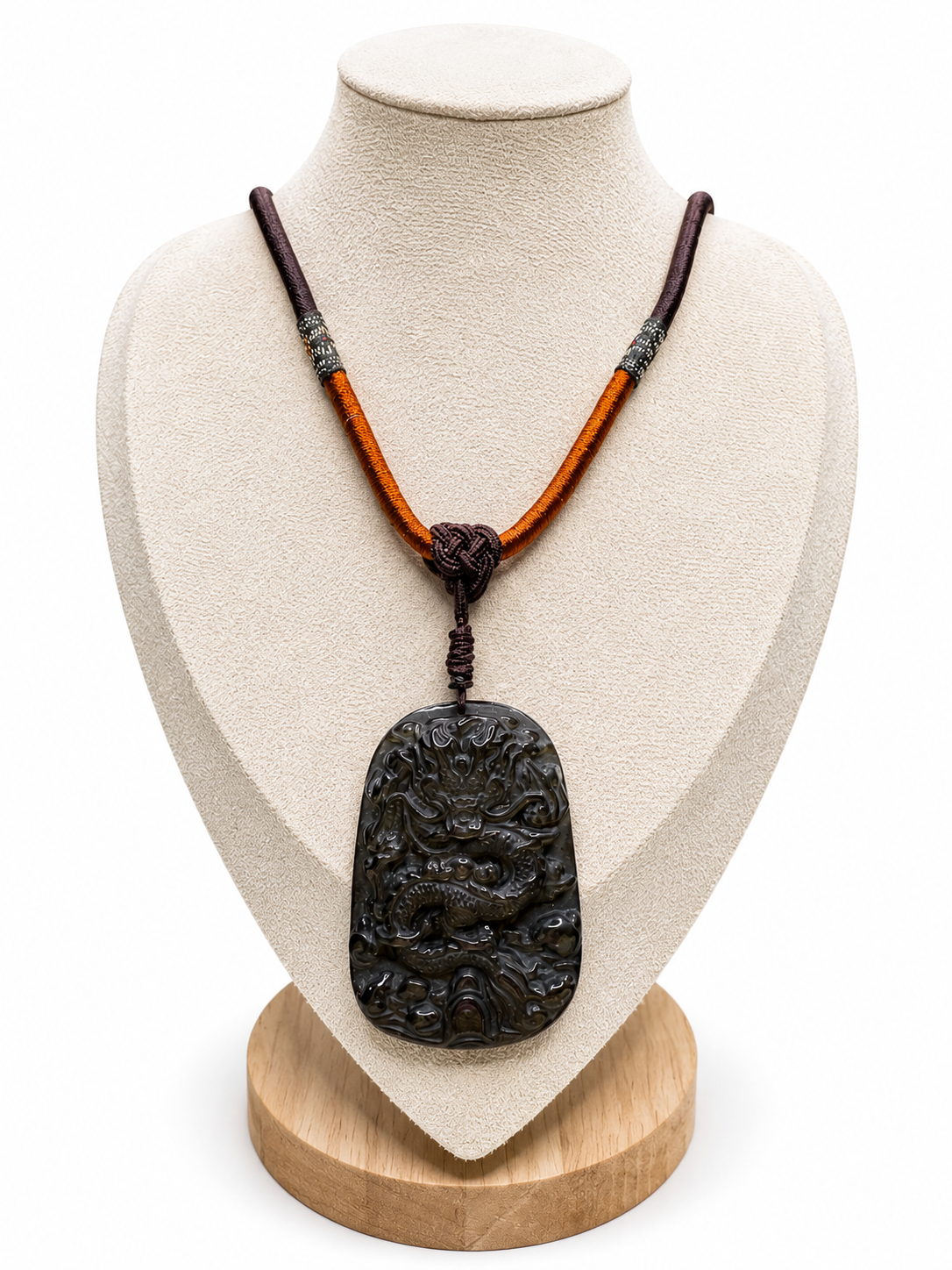 Golden Obsidian Dragon Pendant