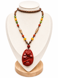 Cinnabar Lotus Koi-Fish Pendant Necklace
