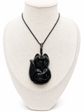 Black Obsidian Fox Pendant Necklace