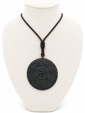 Black Obsidian Buddhist Protection Pendant Necklace