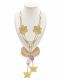 Amethyst & Rose Quartz Plated Necklace
