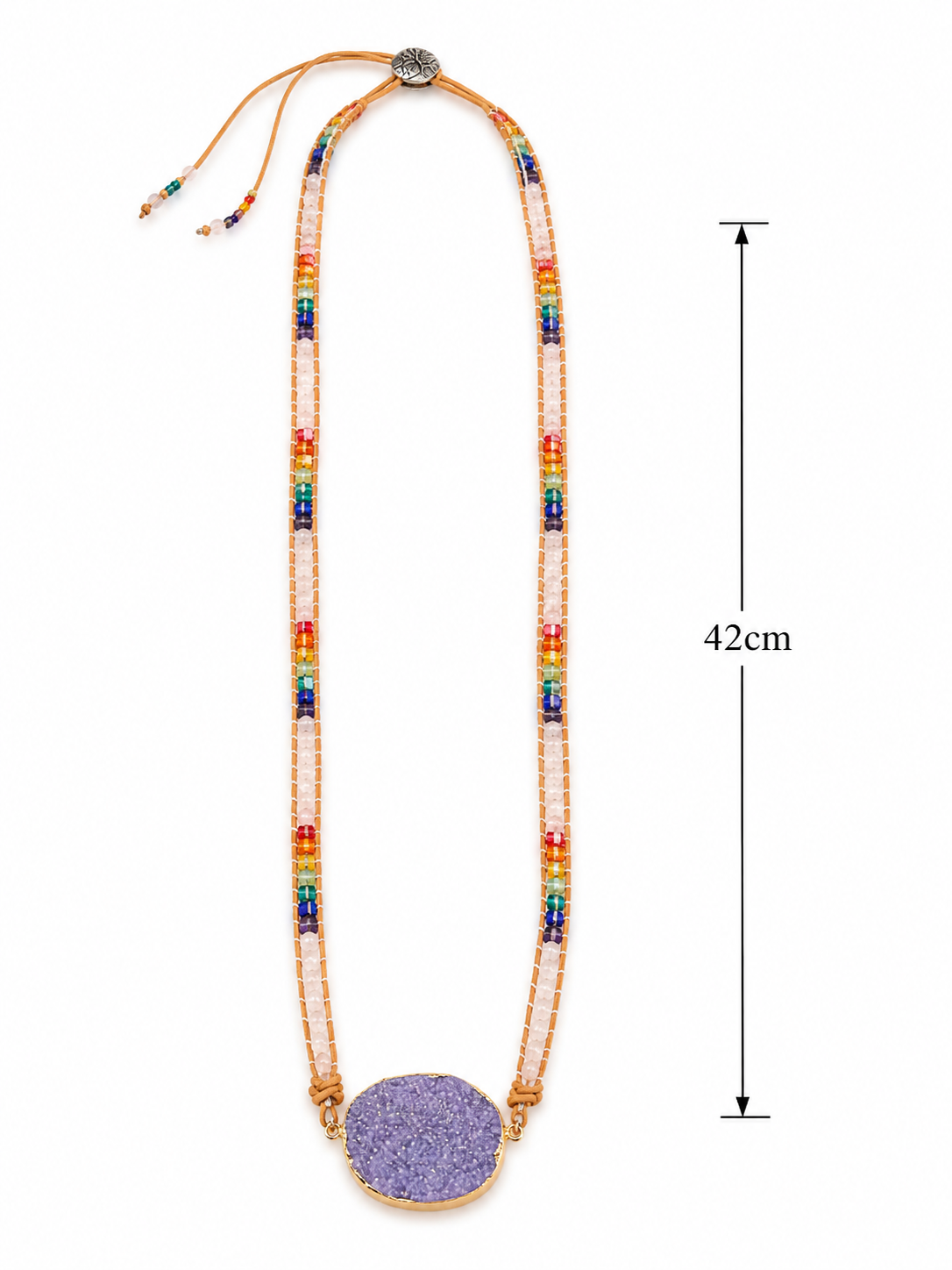 Bohemian Druzy Crystal Pendant Necklace