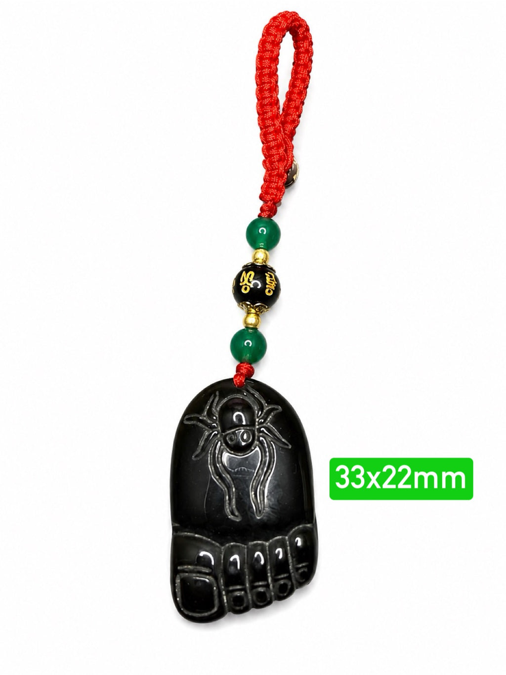 Black Obsidian Foot Spider Tassel Pendant