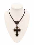 Ice Obsidian Cross Pendant Necklace