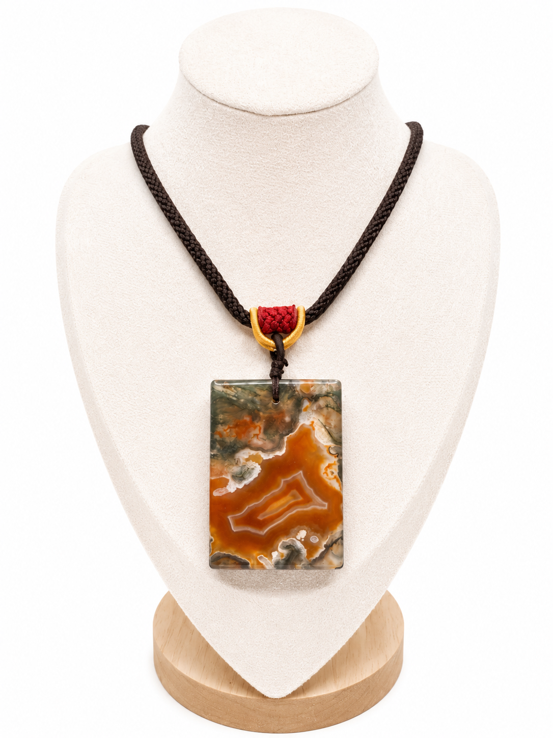 Moss Agate Rectangular Pendant