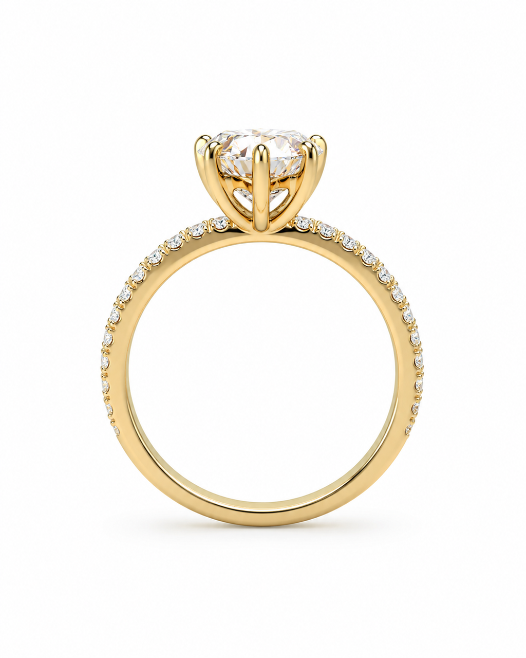 14K Gold 2CT Pear Cut Moissanite Engagement Ring