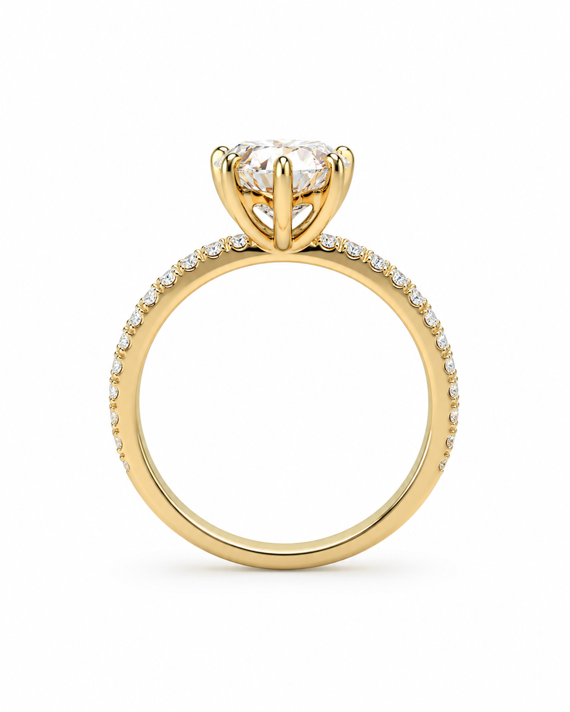 14K Gold 2CT Pear Cut Moissanite Engagement Ring