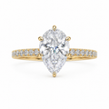 14K Gold 2CT Pear Cut Moissanite Engagement Ring