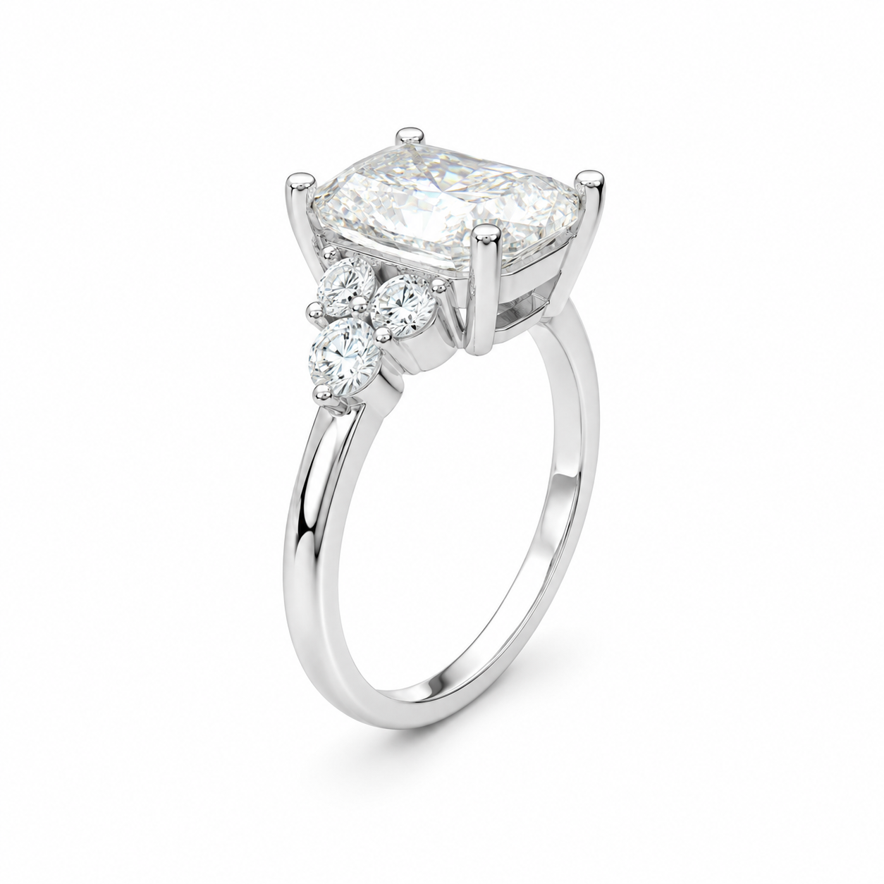 Radiant-cut Moissanite Ring