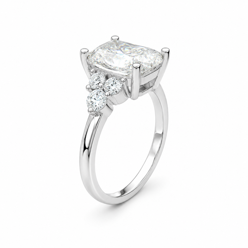 3CT Radiant-cut Moissanite Ring