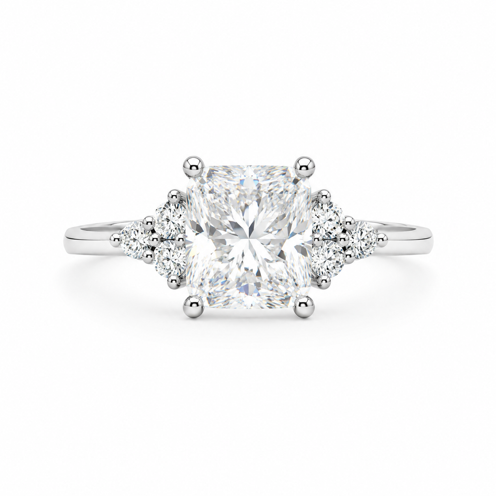 Radiant-cut Moissanite Ring