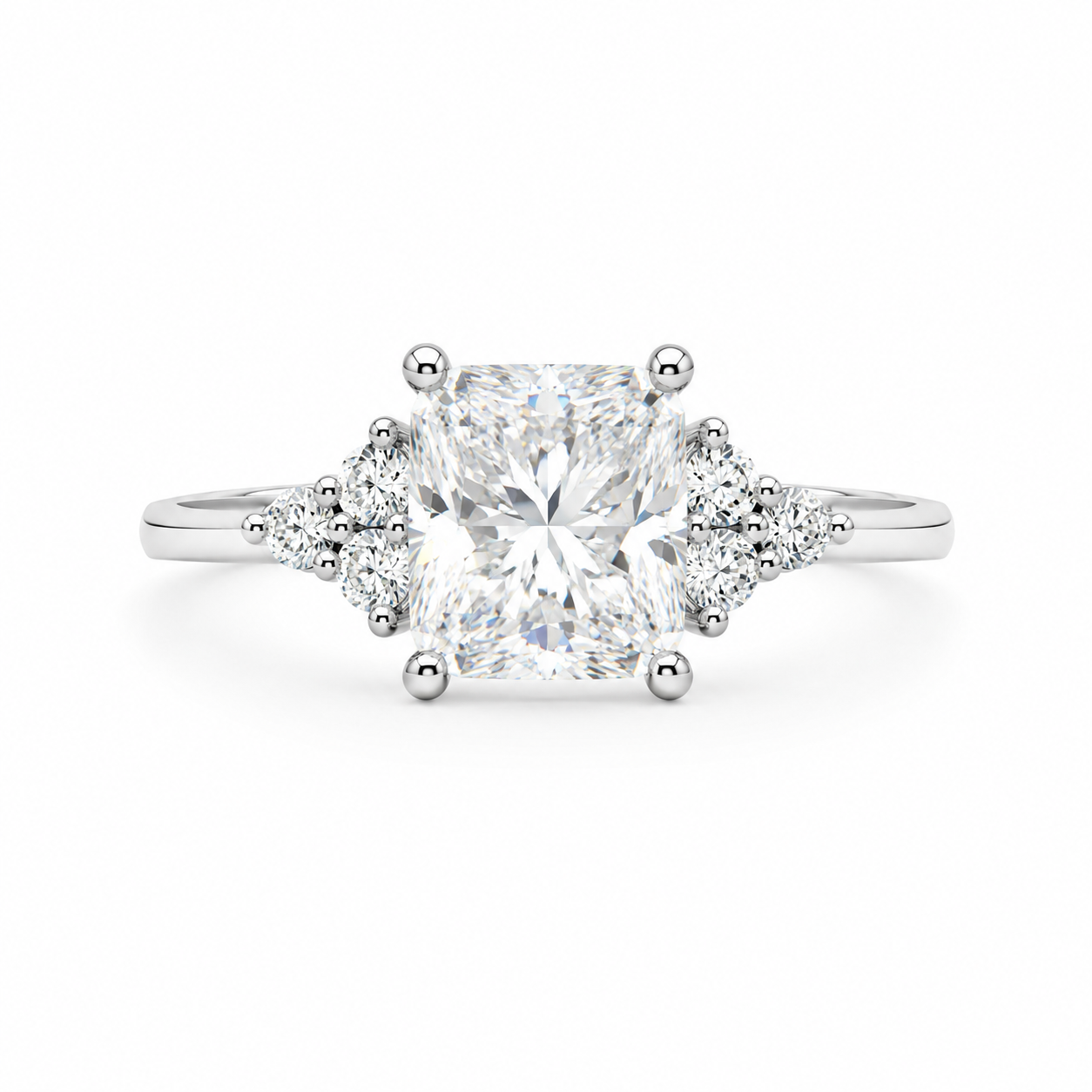 Radiant-cut Moissanite Ring