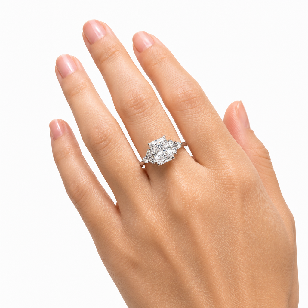 Radiant-cut Moissanite Ring