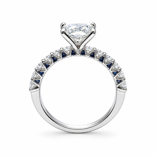 1CT Princess-cut Moissanite ring