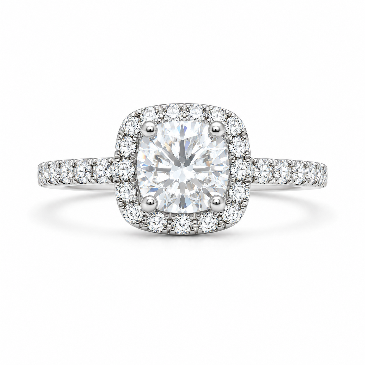 Halo Moissanite Pavé Band ring