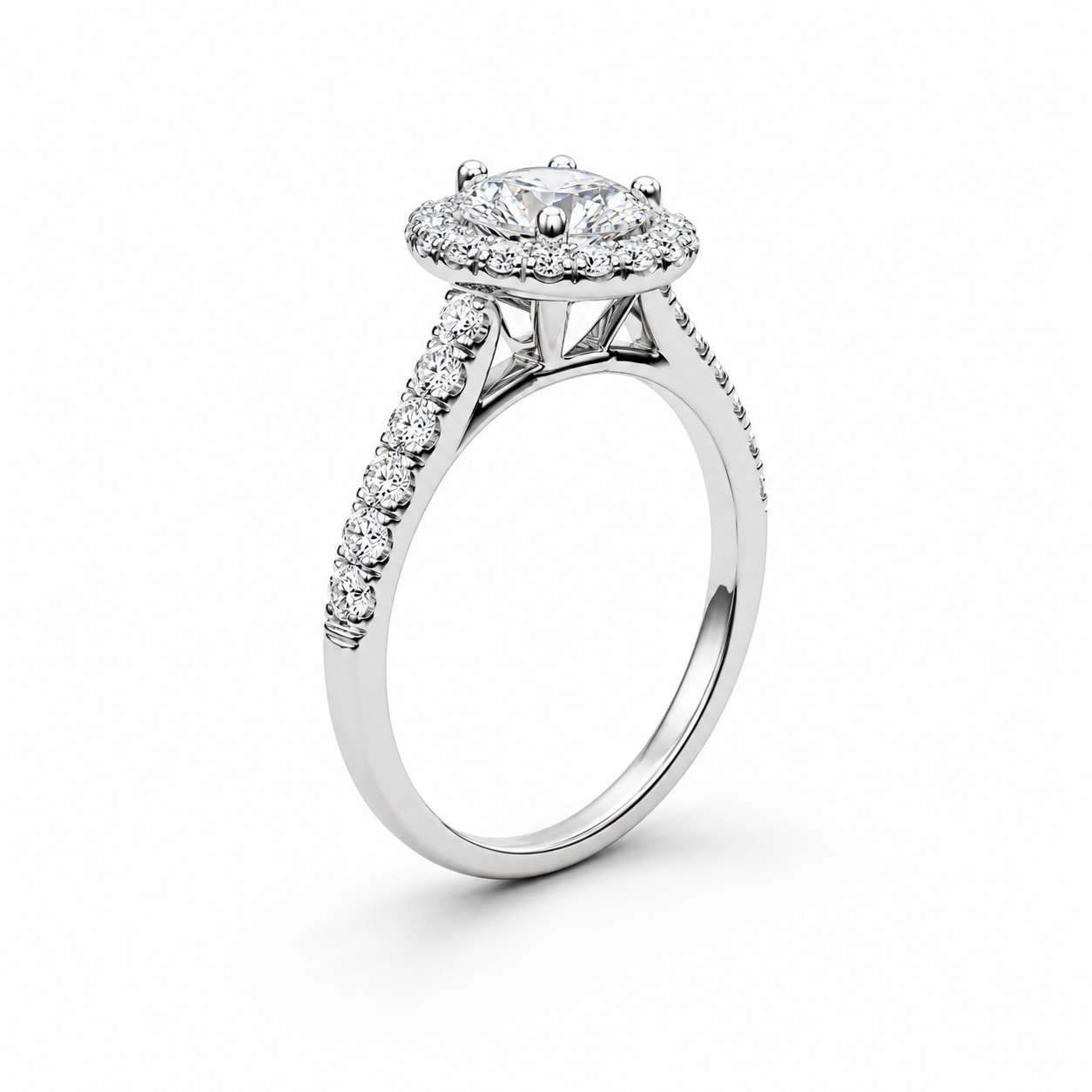 Halo Moissanite Pavé Band ring