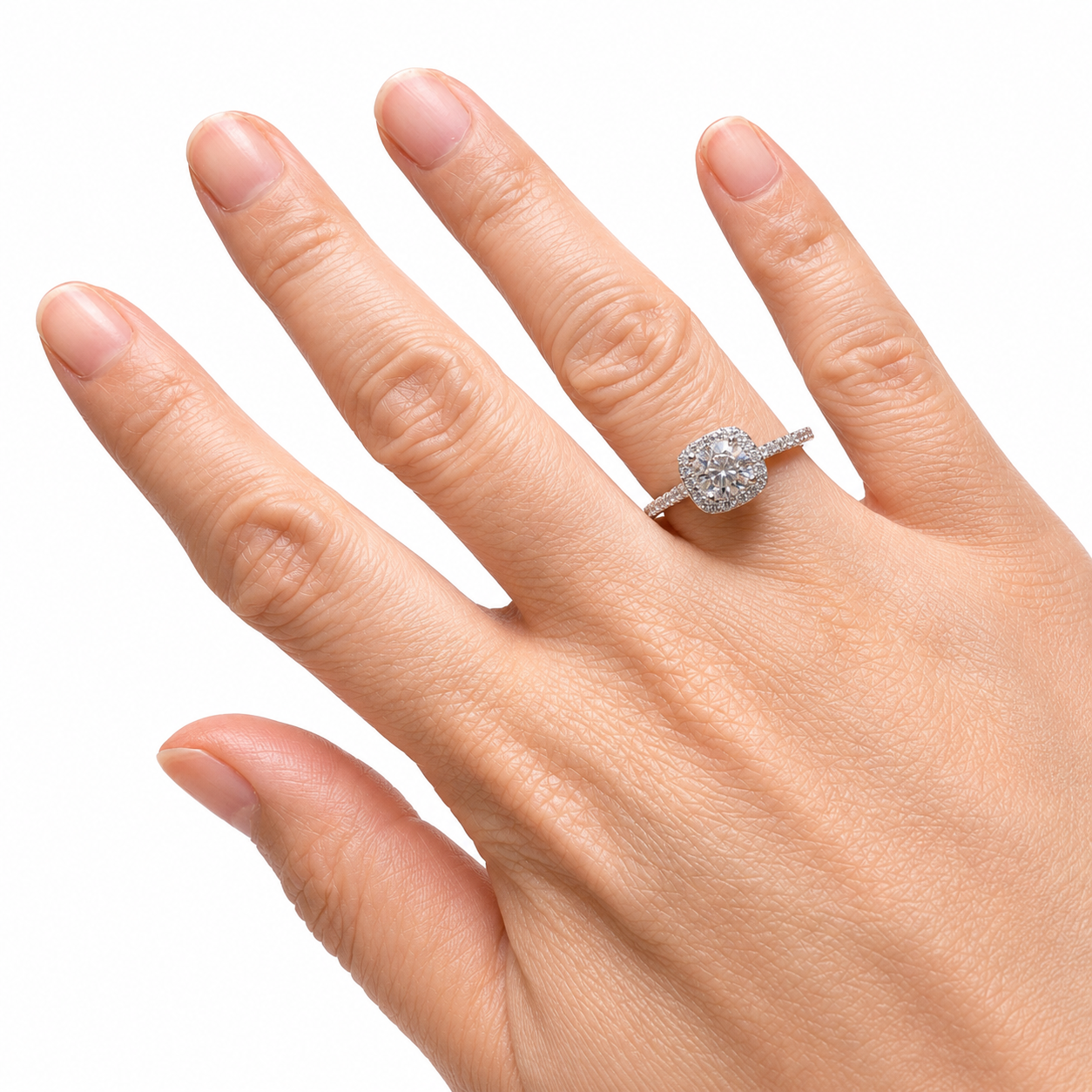 Halo Moissanite Pavé Band ring