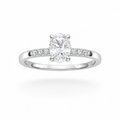 Artik 1CT Oval-cut Moissanite Hidden Halo Pavé band ring