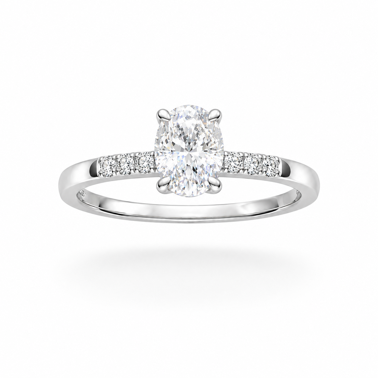Artik 1CT Oval-cut Moissanite Hidden Halo Pavé band ring