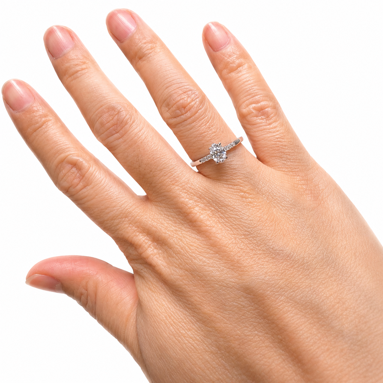 Artik 1CT Oval-cut Moissanite Hidden Halo Pavé band ring