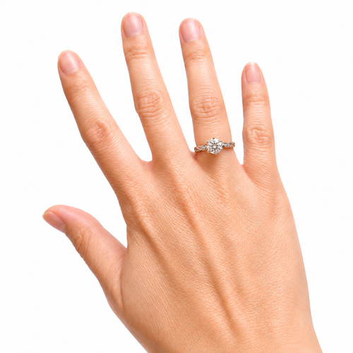 1CT Moissanite Ring with Accent Band