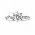 1CT Moissanite Ring with Accent Band
