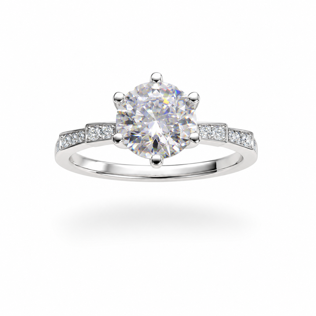 Artik Round-cut Moissanite ring